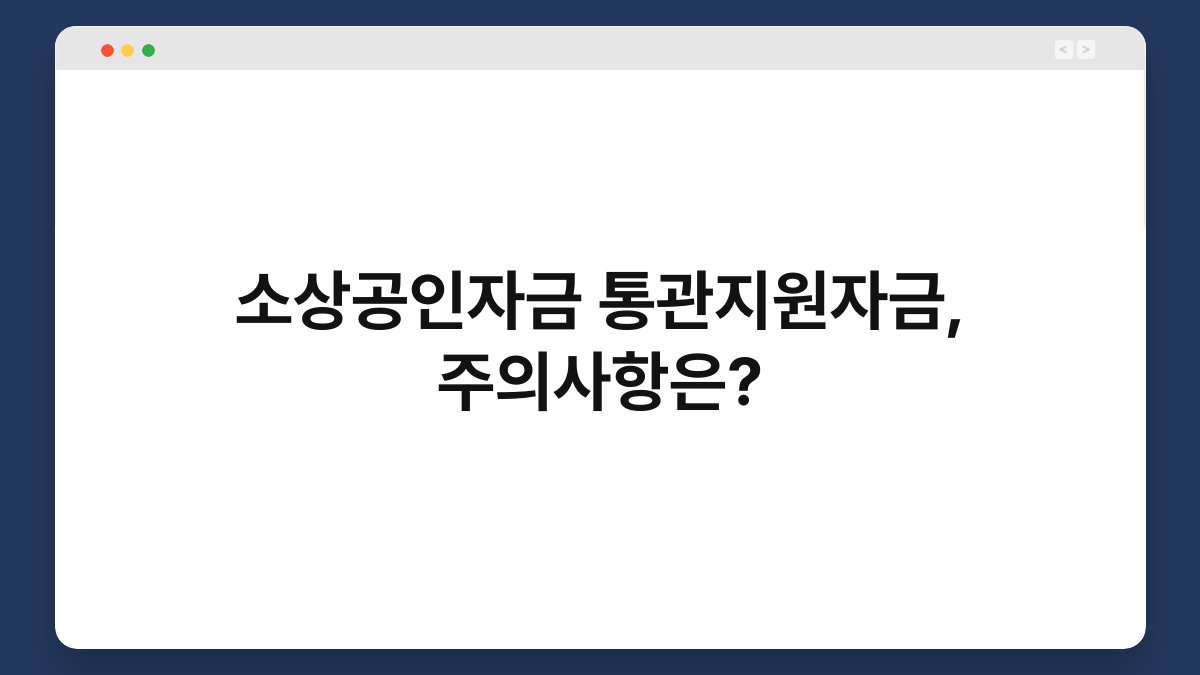 소상공인자금 통관지원자금, 주의사항은? 1