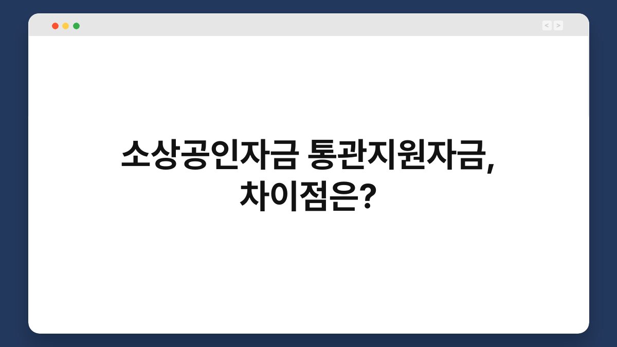 소상공인자금 통관지원자금, 차이점은? 1
