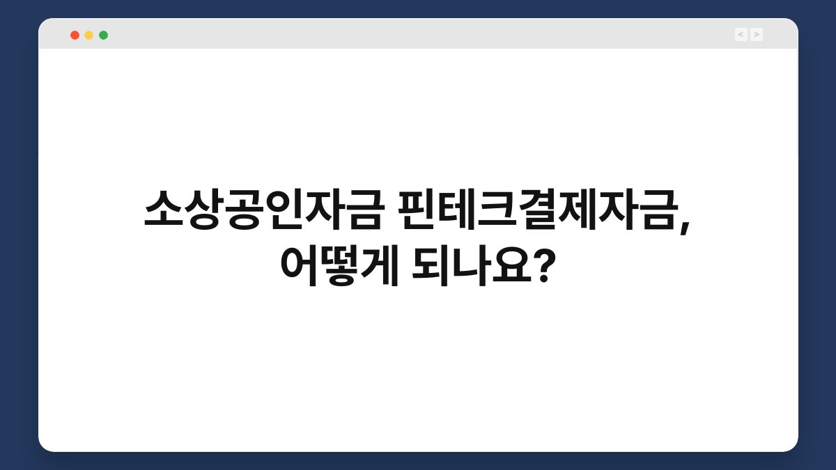 소상공인자금 핀테크결제자금, 어떻게 되나요? 1