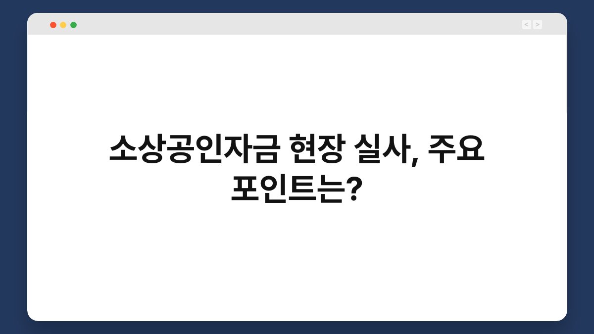 소상공인자금 현장 실사, 주요 포인트는? 1