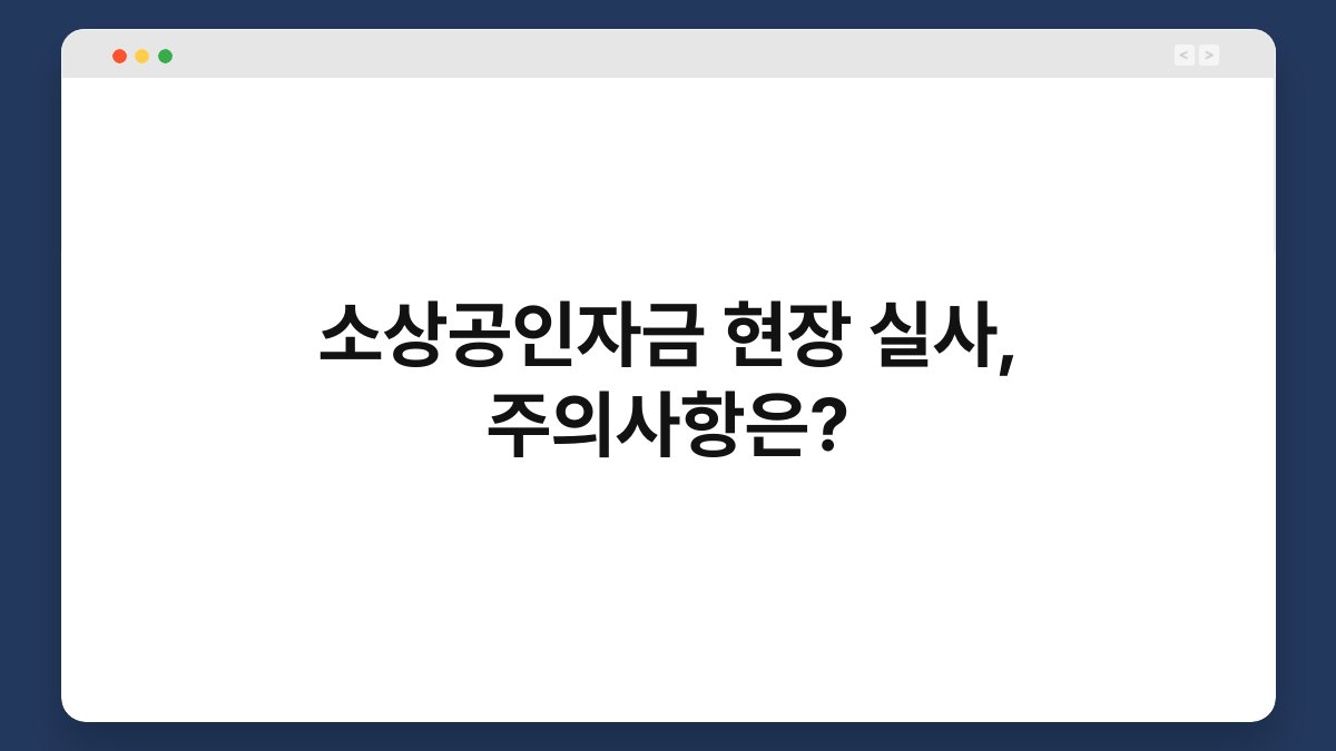 소상공인자금 현장 실사, 주의사항은? 1
