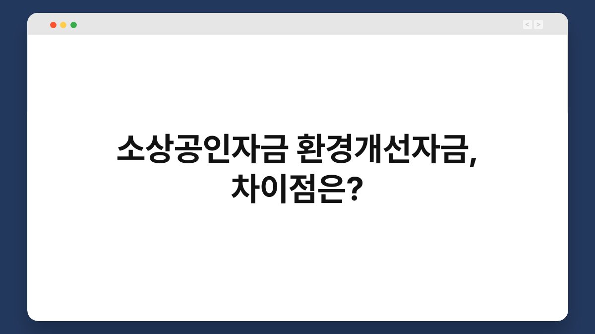 소상공인자금 환경개선자금, 차이점은? 1