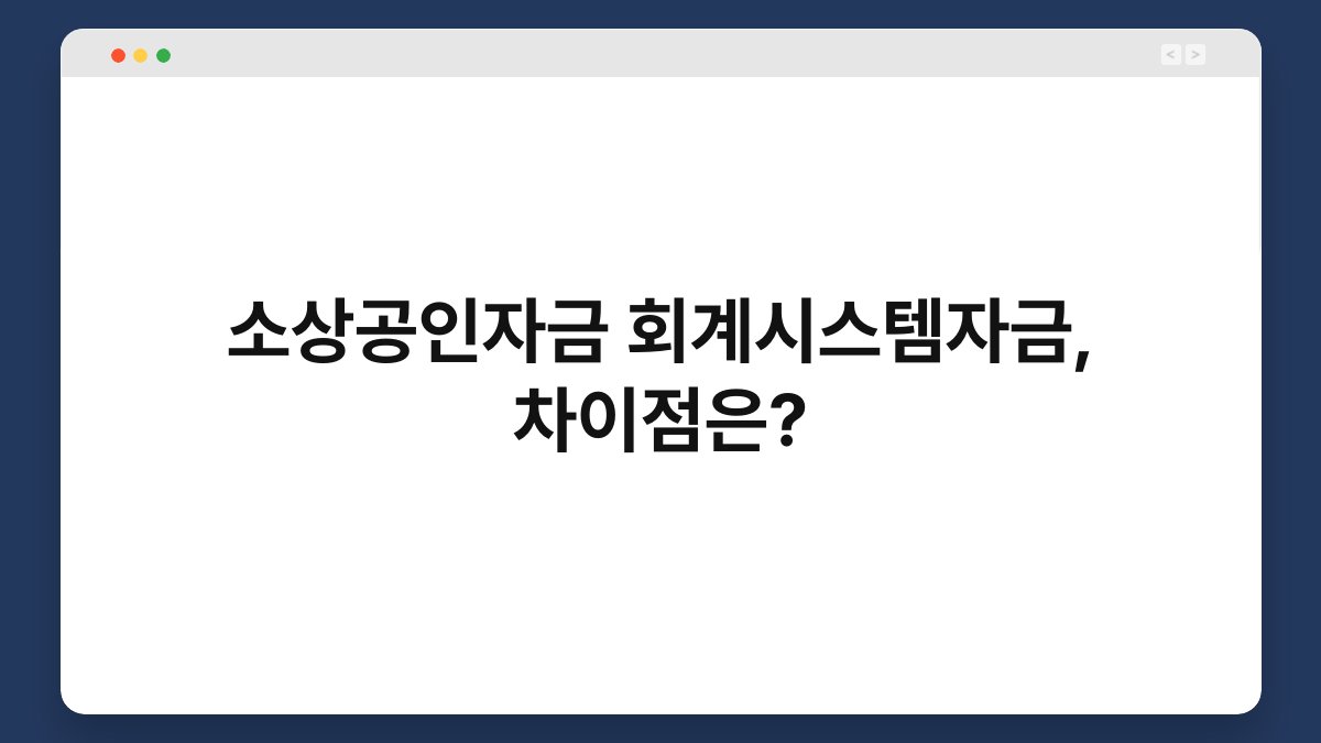 소상공인자금 회계시스템자금, 차이점은? 1