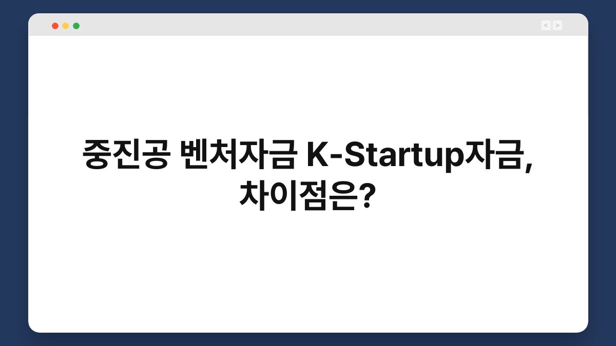 중진공 벤처자금 K-Startup자금, 차이점은? 1