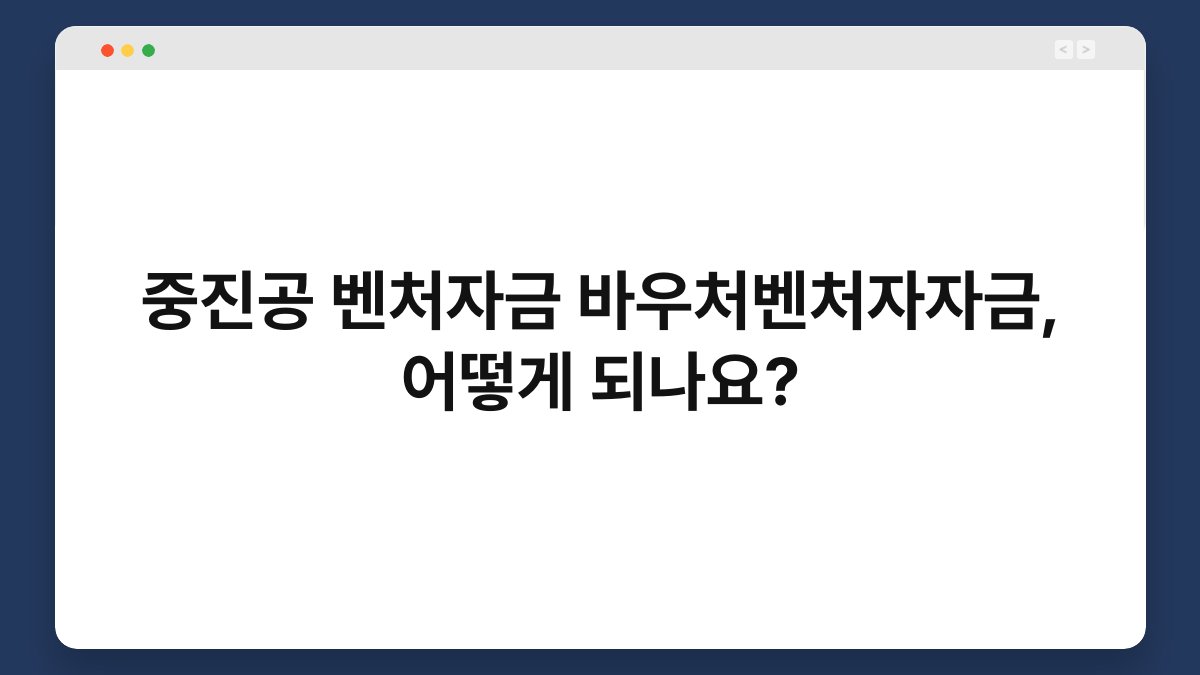 중진공 벤처자금 바우처벤처자자금, 어떻게 되나요? 1