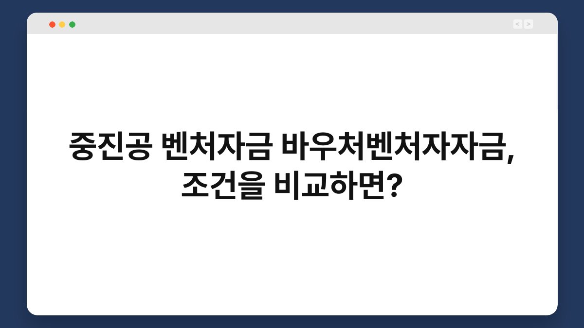 중진공 벤처자금 바우처벤처자자금, 조건을 비교하면? 1