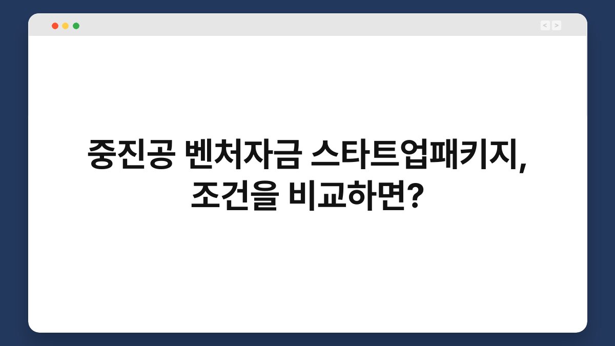 중진공 벤처자금 스타트업패키지, 조건을 비교하면? 1