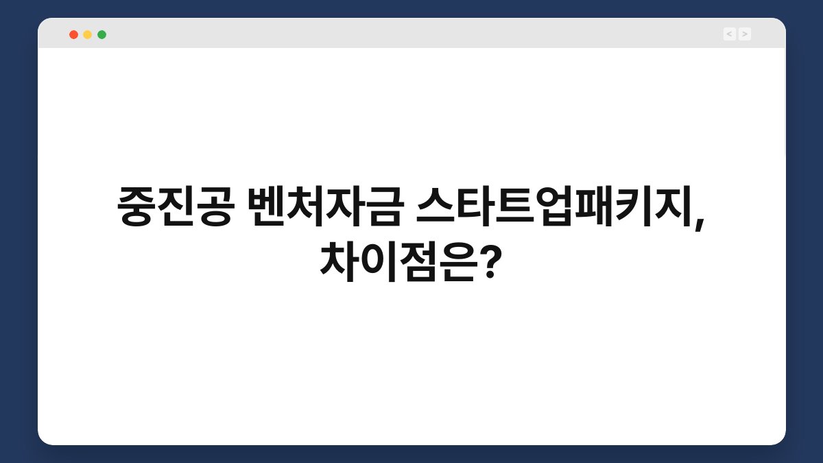 중진공 벤처자금 스타트업패키지, 차이점은? 1