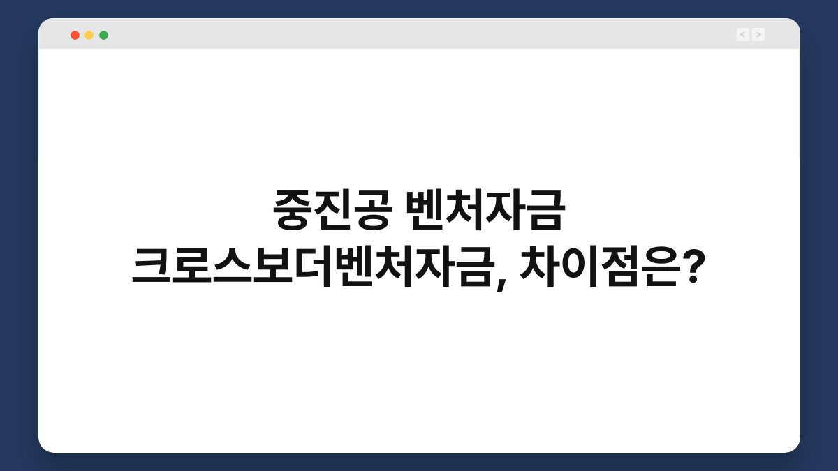 중진공 벤처자금 크로스보더벤처자금, 차이점은? 1
