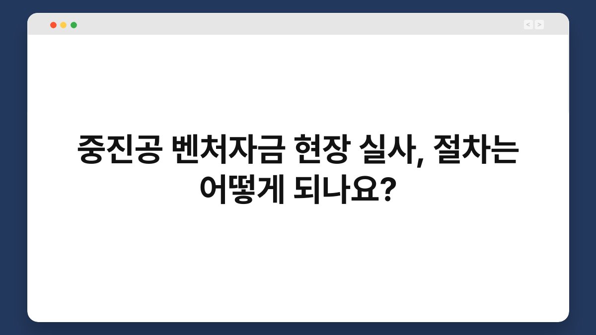 중진공 벤처자금 현장 실사, 절차는 어떻게 되나요? 1