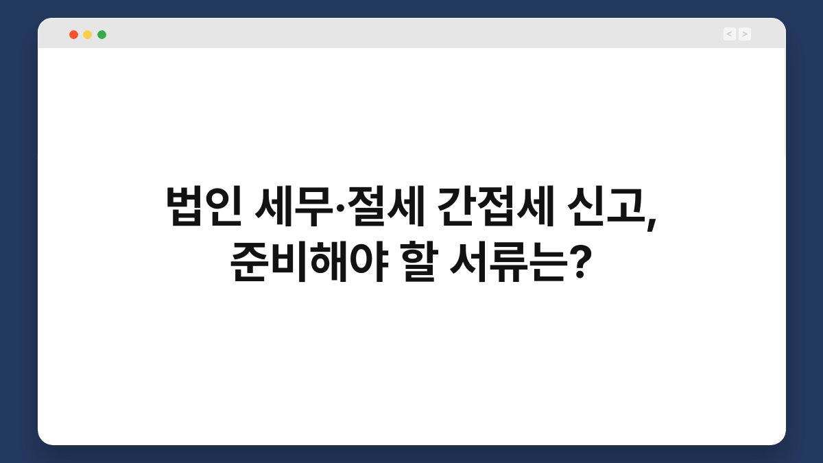 법인 세무·절세 간접세 신고, 준비해야 할 서류는? 1