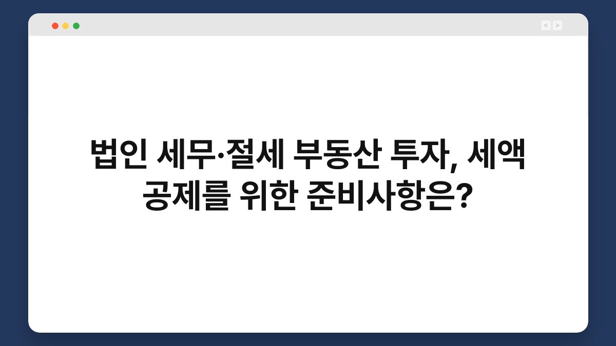 법인 세무·절세 부동산 투자, 세액 공제를 위한 준비사항은? 1