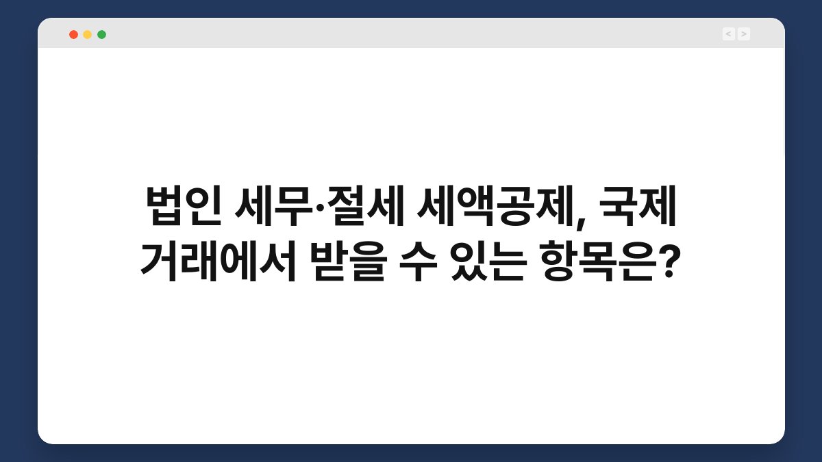 법인 세무·절세 세액공제, 국제 거래에서 받을 수 있는 항목은? 1