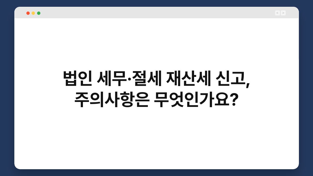 법인 세무·절세 재산세 신고, 주의사항은 무엇인가요? 1