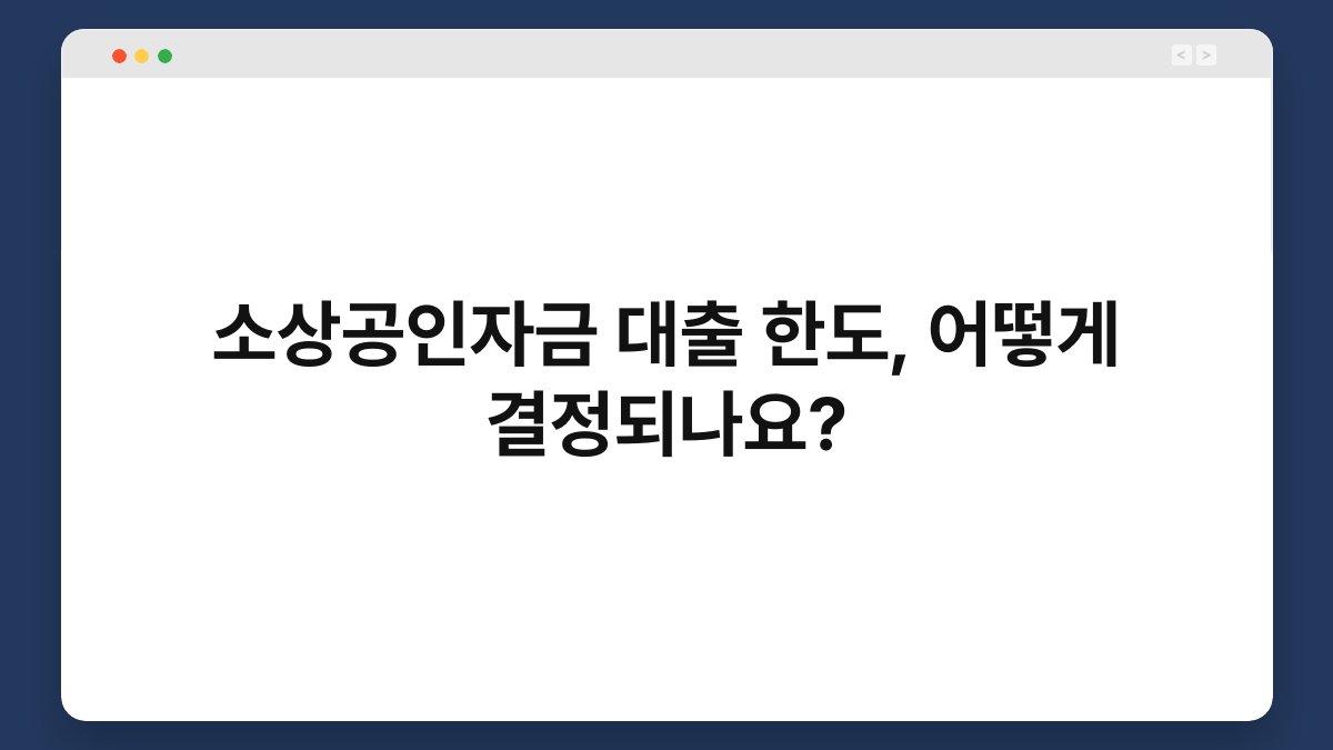 소상공인자금 대출 한도, 어떻게 결정되나요? 1