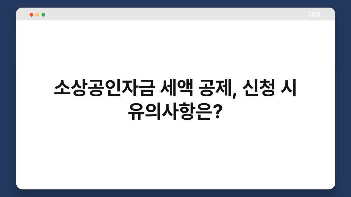 소상공인자금 세액 공제, 신청 시 유의사항은? 1