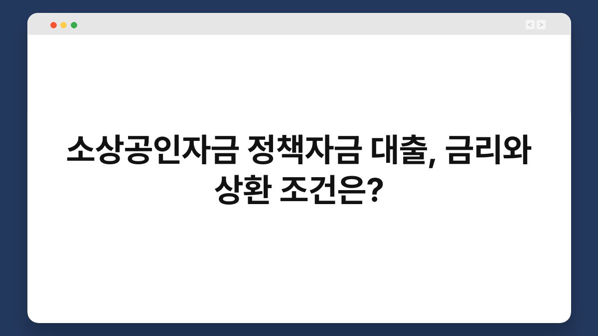 소상공인자금 정책자금 대출, 금리와 상환 조건은? 1