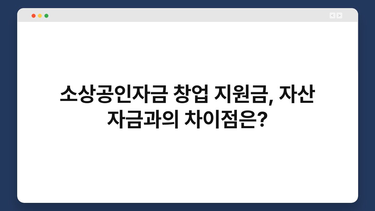 소상공인자금 창업 지원금, 자산 자금과의 차이점은? 1