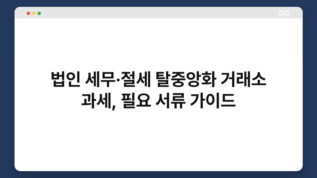 법인 세무·절세 탈중앙화 거래소 과세, 필요 서류 가이드 1