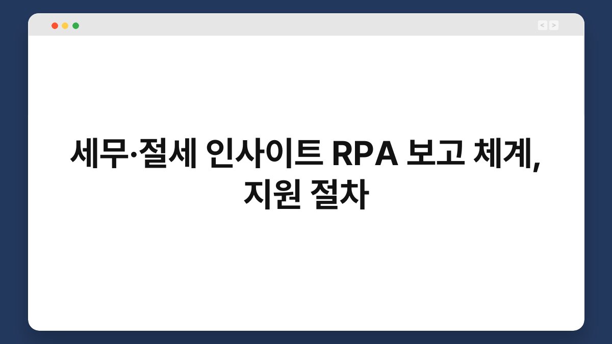 세무·절세 인사이트 RPA 보고 체계, 지원 절차 1