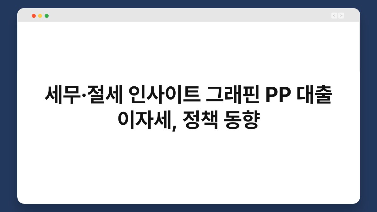 세무·절세 인사이트 그래핀 PP 대출 이자세, 정책 동향 1