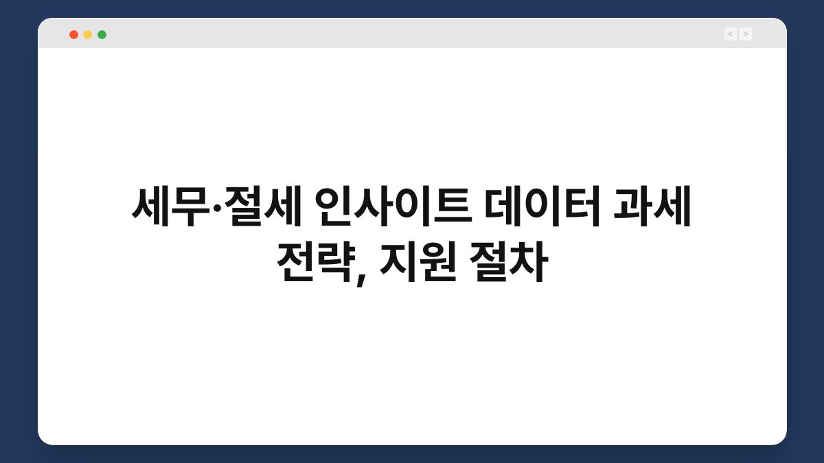 세무·절세 인사이트 데이터 과세 전략, 지원 절차 1