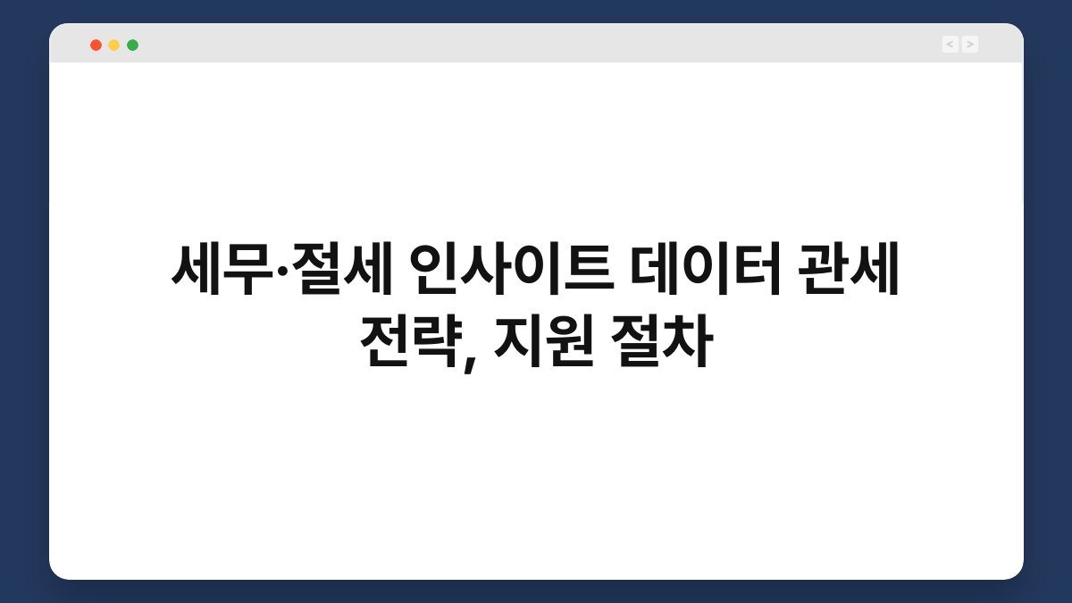 세무·절세 인사이트 데이터 관세 전략, 지원 절차 1