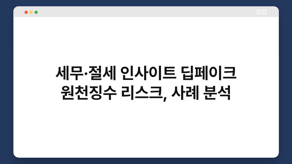 세무·절세 인사이트 딥페이크 원천징수 리스크, 사례 분석 1
