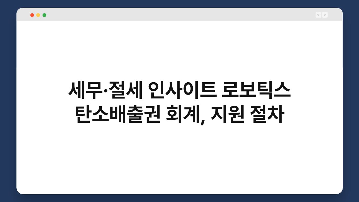 세무·절세 인사이트 로보틱스 탄소배출권 회계, 지원 절차 1
