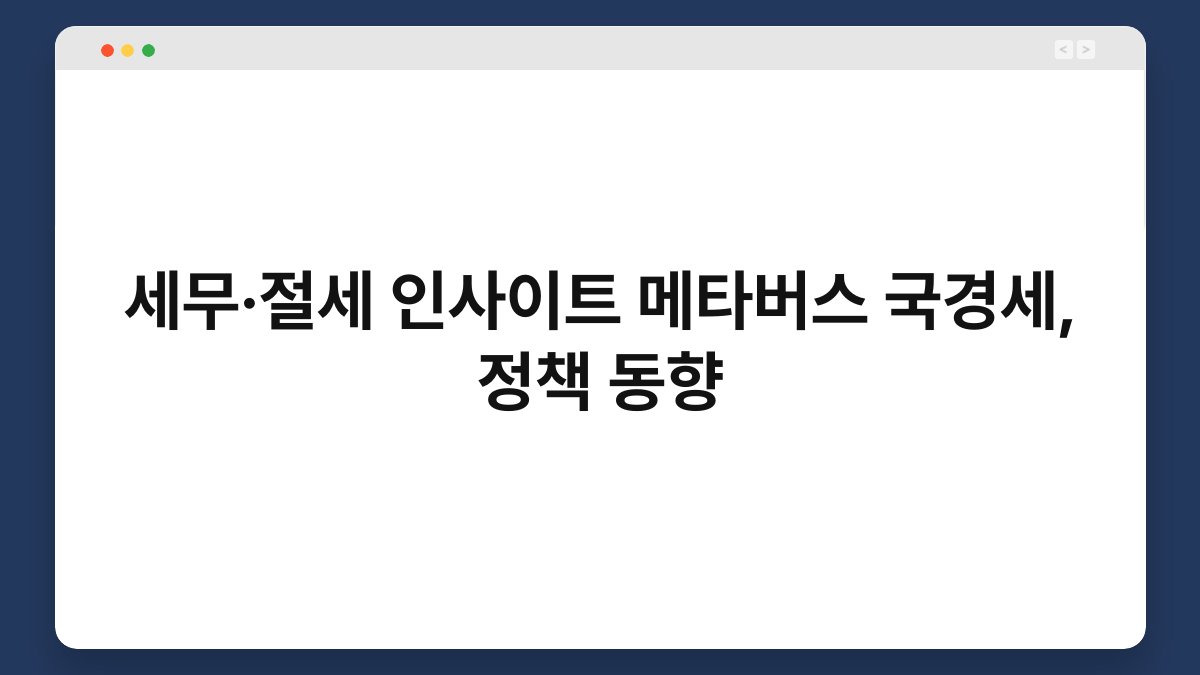 세무·절세 인사이트 메타버스 국경세, 정책 동향 1