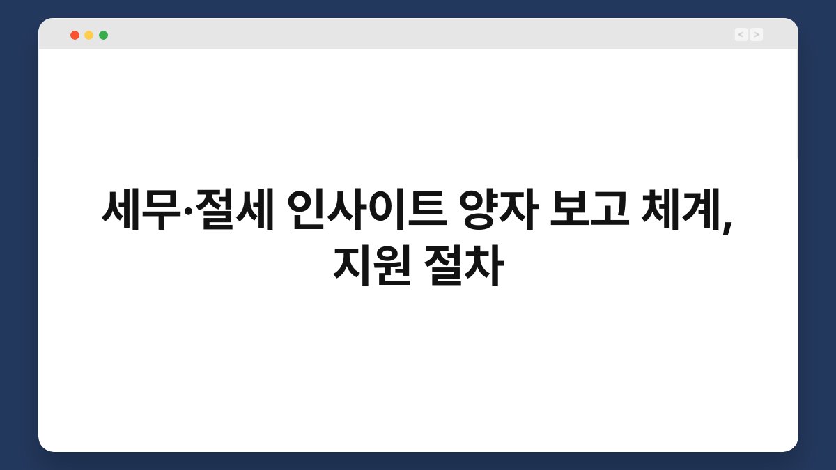 세무·절세 인사이트 양자 보고 체계, 지원 절차 1
