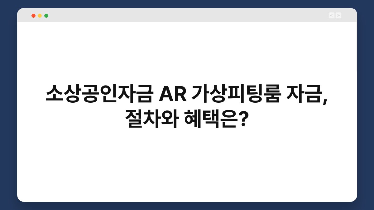 소상공인자금 AR 가상피팅룸 자금, 절차와 혜택은? 1