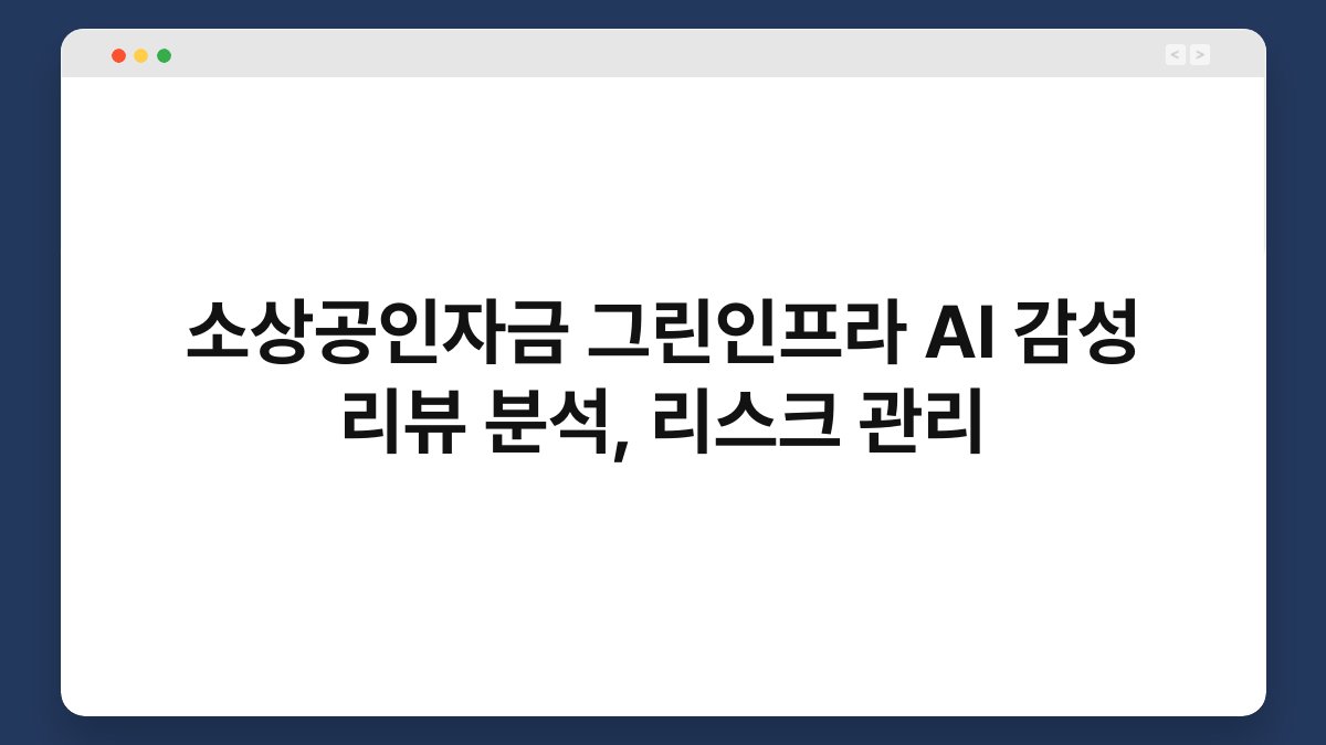 소상공인자금 그린인프라 AI 감성 리뷰 분석, 리스크 관리 1