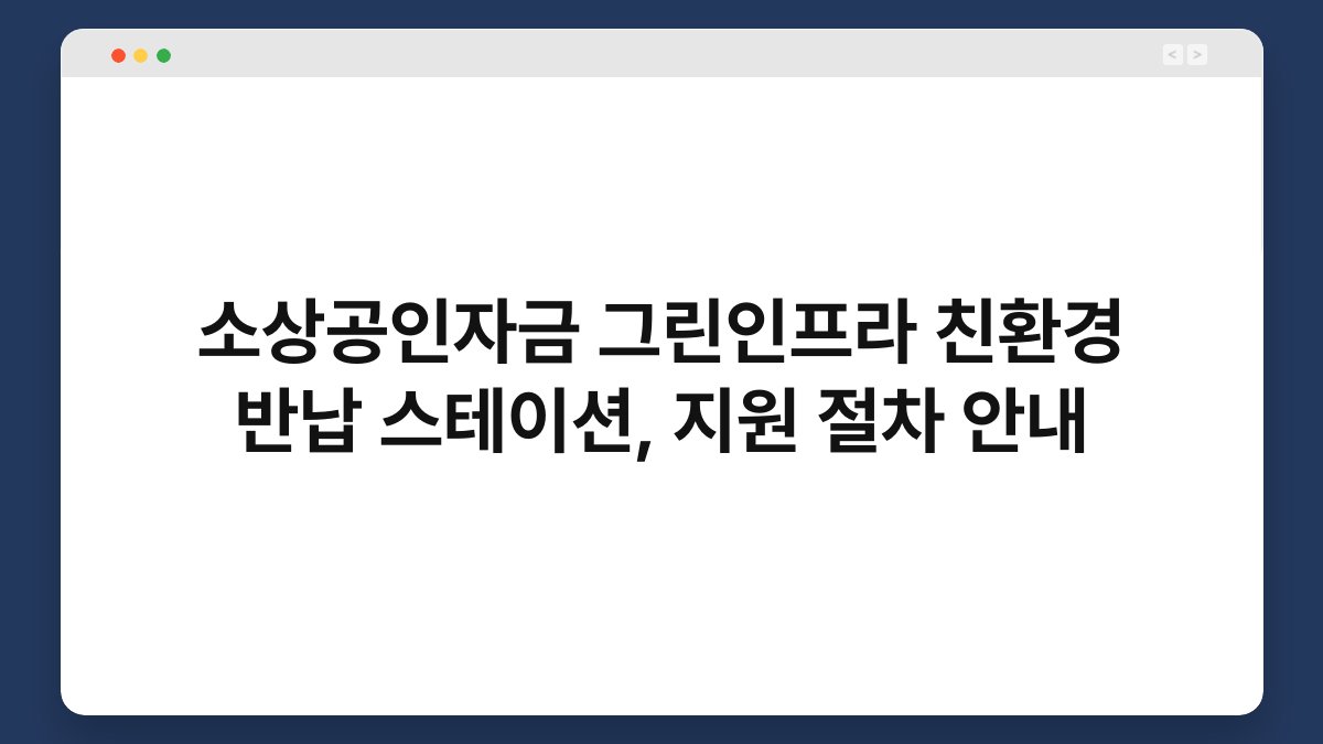 소상공인자금 그린인프라 친환경 반납 스테이션, 지원 절차 안내 1
