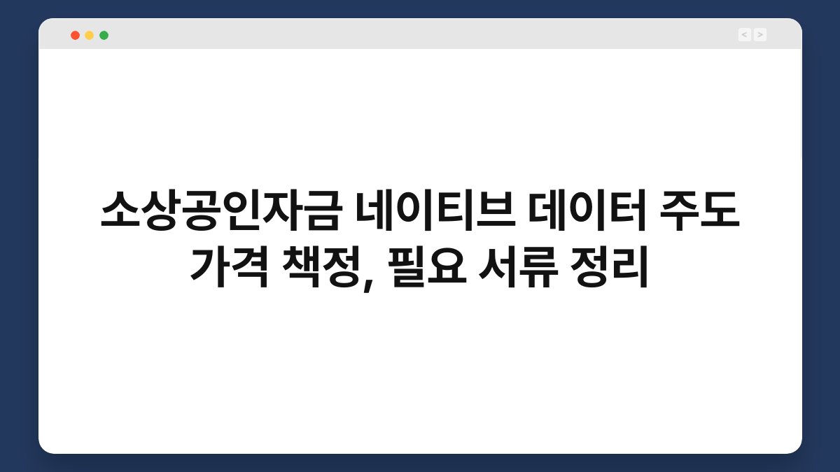 소상공인자금 네이티브 데이터 주도 가격 책정, 필요 서류 정리 1