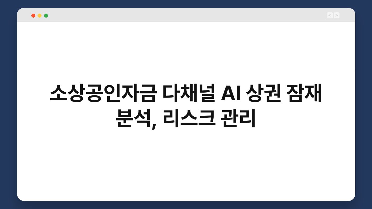 소상공인자금 다채널 AI 상권 잠재 분석, 리스크 관리 1