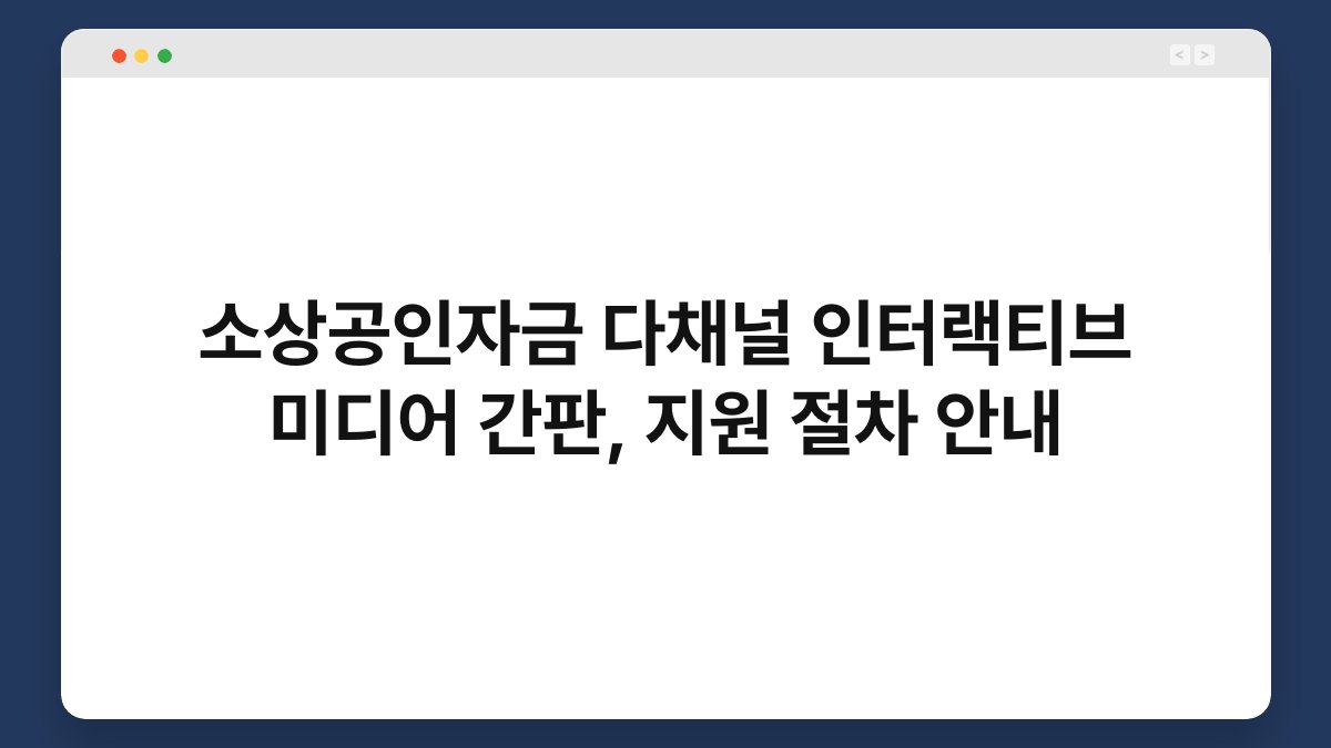 소상공인자금 다채널 인터랙티브 미디어 간판, 지원 절차 안내 1