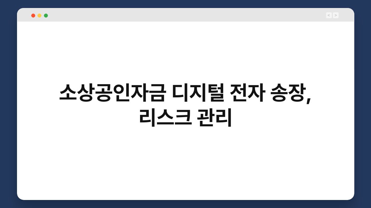 소상공인자금 디지털 전자 송장, 리스크 관리 1