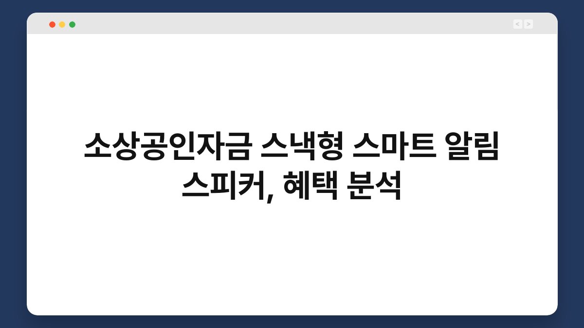 소상공인자금 스낵형 스마트 알림 스피커, 혜택 분석 1