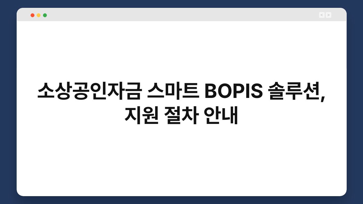 소상공인자금 스마트 BOPIS 솔루션, 지원 절차 안내 1
