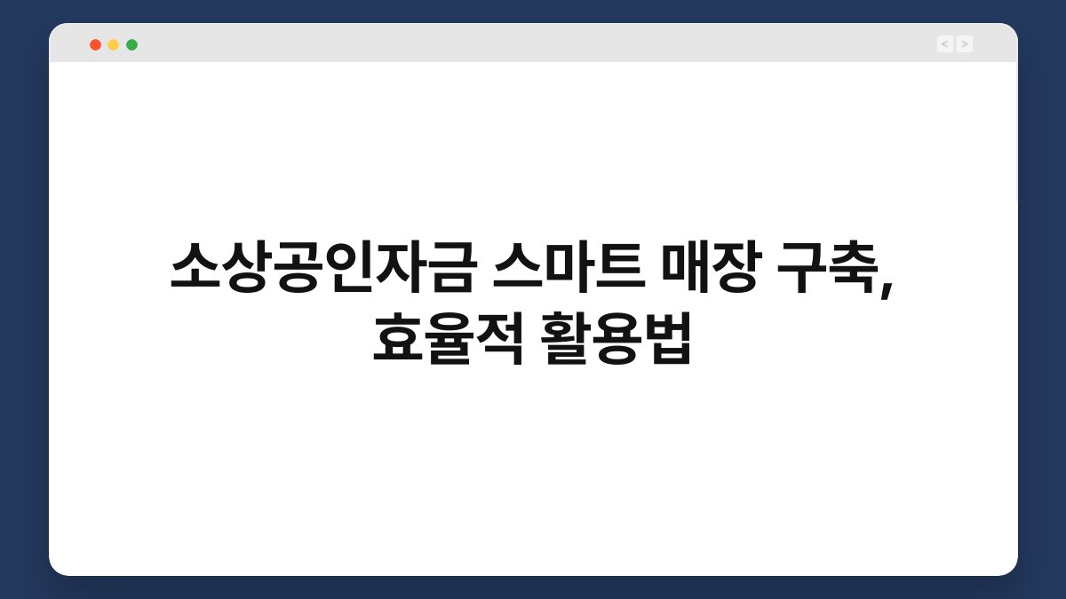 소상공인자금 스마트 매장 구축, 효율적 활용법 1