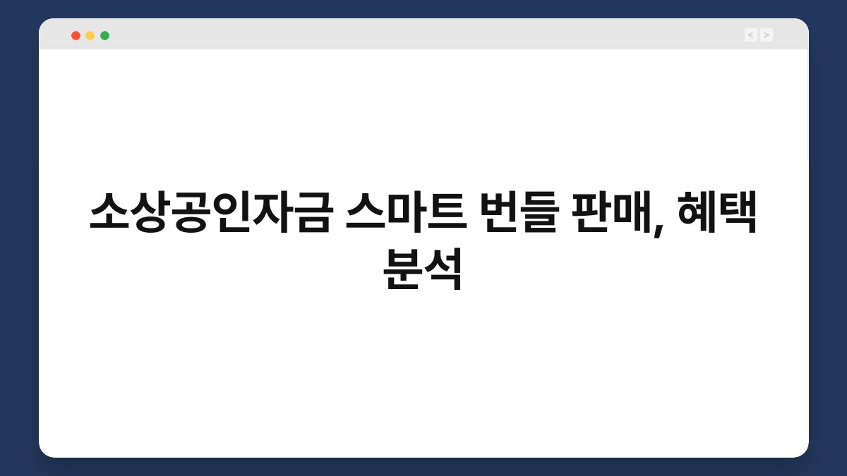 소상공인자금 스마트 번들 판매, 혜택 분석 1