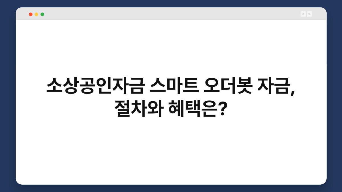 소상공인자금 스마트 오더봇 자금, 절차와 혜택은? 1