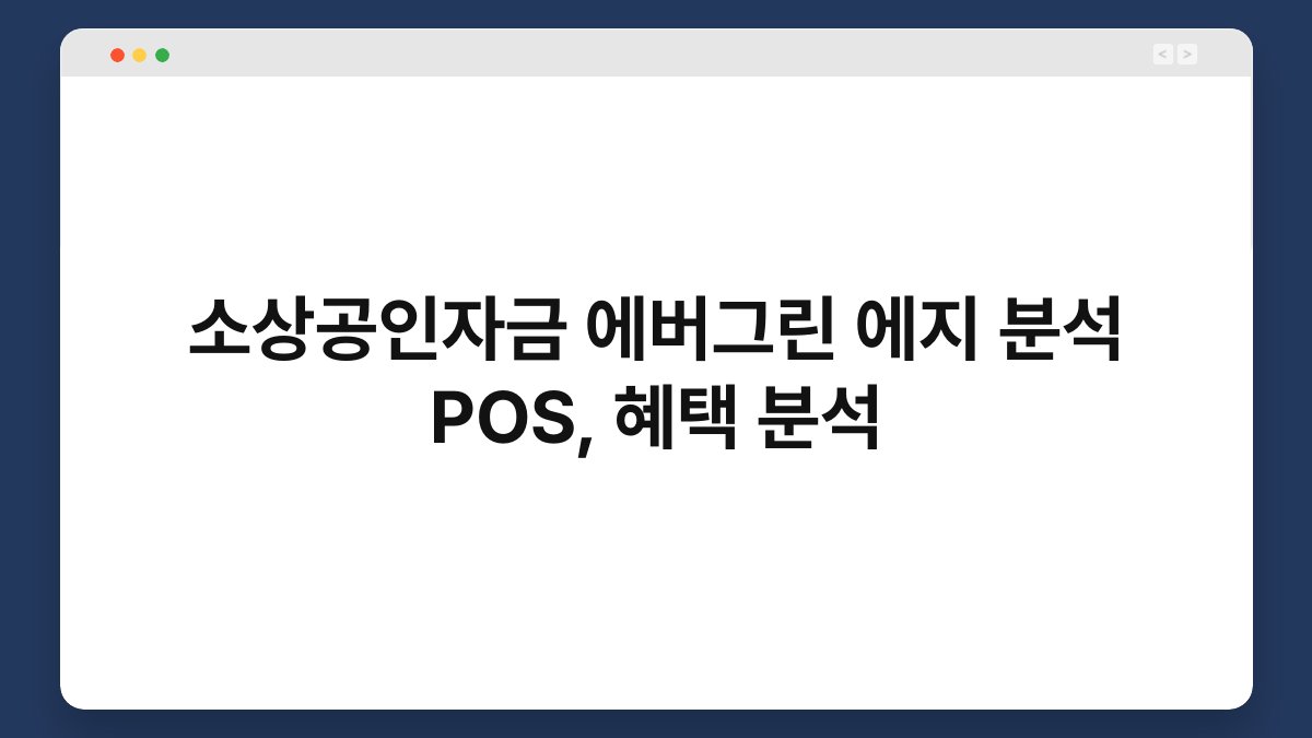 소상공인자금 에버그린 에지 분석 POS, 혜택 분석 1