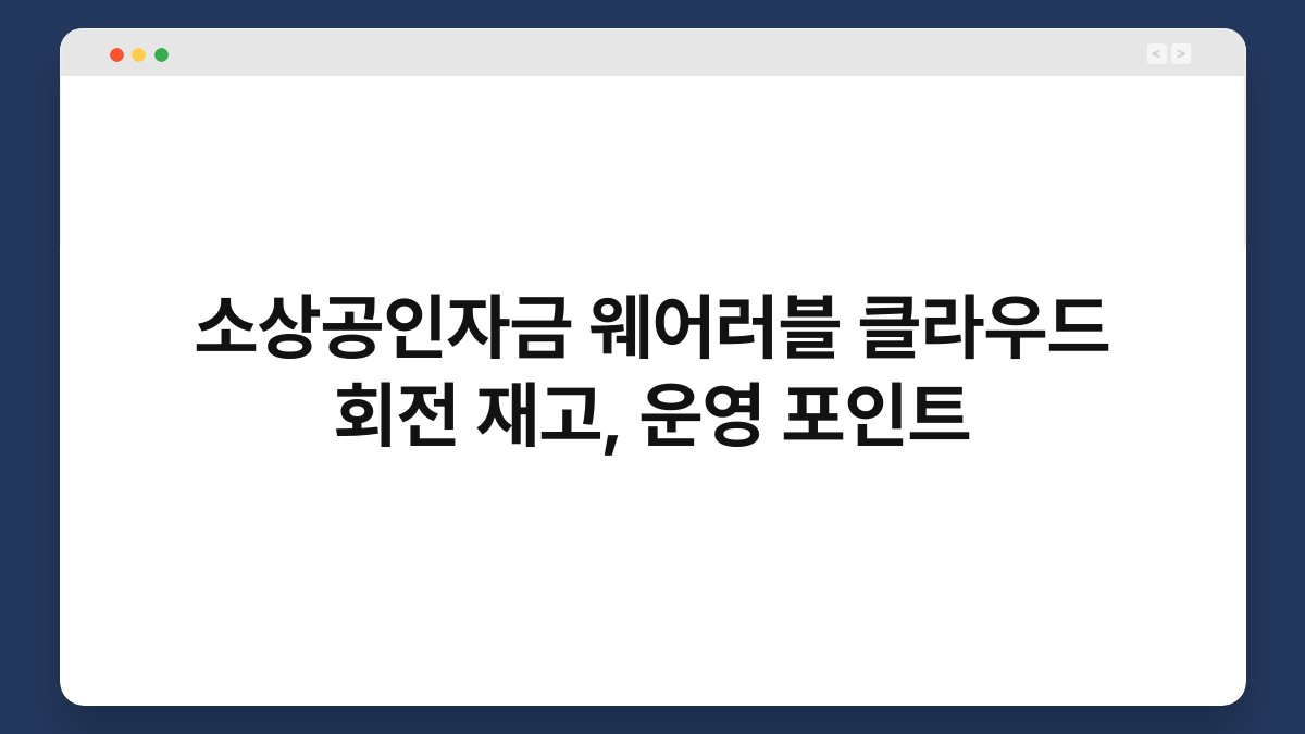 소상공인자금 웨어러블 클라우드 회전 재고, 운영 포인트 1