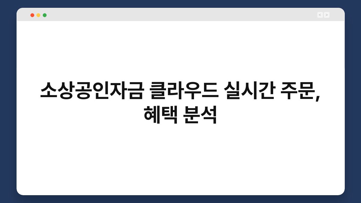 소상공인자금 클라우드 실시간 주문, 혜택 분석 1