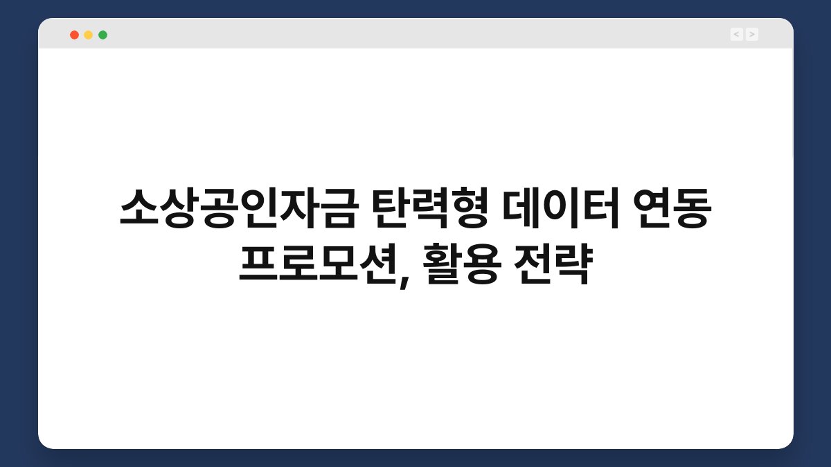 소상공인자금 탄력형 데이터 연동 프로모션, 활용 전략 1