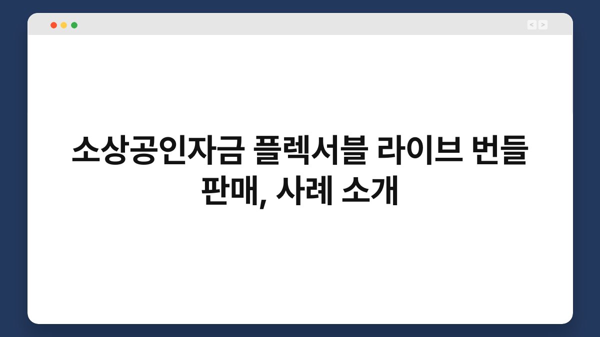 소상공인자금 플렉서블 라이브 번들 판매, 사례 소개 1