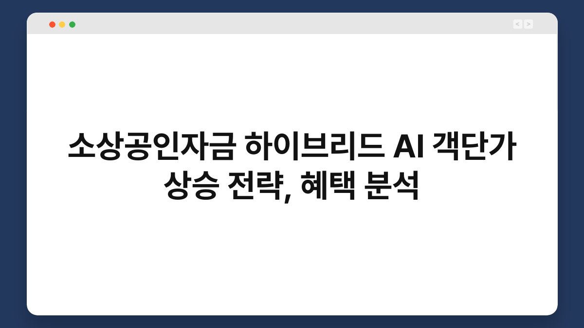 소상공인자금 하이브리드 AI 객단가 상승 전략, 혜택 분석 1
