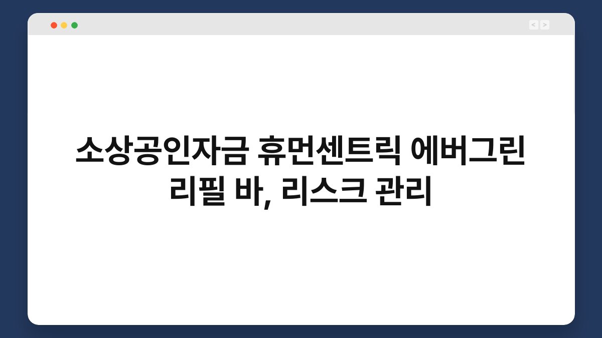 소상공인자금 휴먼센트릭 에버그린 리필 바, 리스크 관리 1